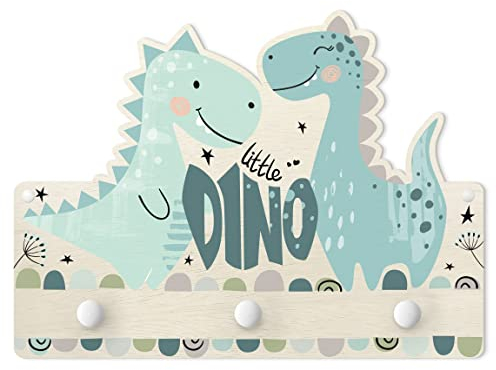 Kindergarderobe Holz - Dino Pastell, Größe HxB: 30x40 cm