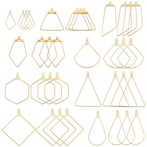 PandaHall 9 Formen 304 Edelstahl Creolen Drahtreifen Goldenes Weinglas Charm Ringe Perlenring Für DIY Craft Making Party Favors Für Harz Crafts DIY Schmuck Machen Geschenk