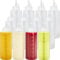 AKOLAFE 12PCS 12oz Squeeze Bottle with Nozzle Plastic Sauce Bottle Squeezy Condiment Bottle Squirt Sauce Bottle with Caps Tomato Ketchup Bottle Plastic Oil Squeeze Bottle for Oil, Condiment
