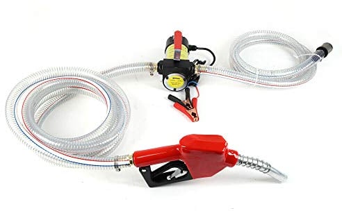Pompa Travaso Gasolio 12 V Pompa Gasolio Autoadescante Pompa Diesel 175 W 50 l/min con pistola automatica di benzina mobile (tubo di scarico in PVC)