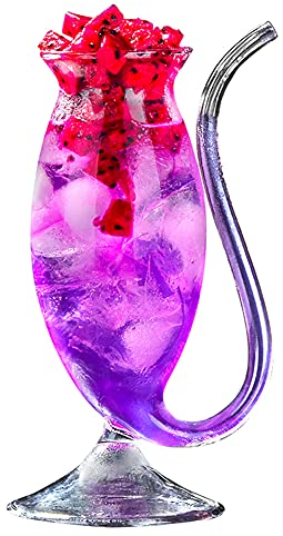 VALINK Transparente Vampir-Cocktailgläser, kreatives klares Weinglas mit Trinkröhrchen für Cocktail, Saft, Wein, Whiskey, Zuhause, Bar, Party, Club, Glaswaren, Geschenk