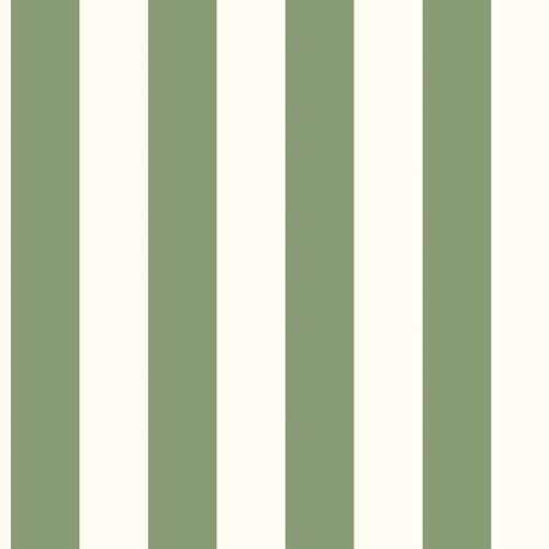 G45401 - Just Kitchens Awning Stripe Green Galerie Wallpaper