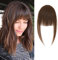 SEGO Pony Extensions Echthaar Clip in Fringe Real Hair Haarteil Bangs One Piece Haarverlängerung 100% Human Haar natürlich Mittelbraun#4 Pony-5.5(14cm)-9g