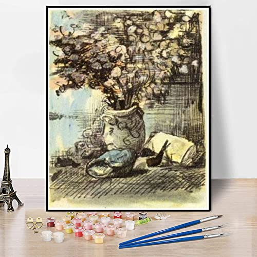 DIY Malsets für Erwachsene Ehrlichkeit in einer Vase Malen von Vincent Van Gogh Malen nach Zahlen Kit auf Leinwand für Anfänger 20 x 30 cm