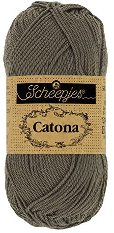 Scheepjes - Scheepjes Catona 387 Dark Olive Yarn - 10x50g