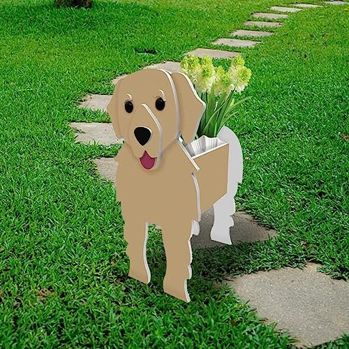Cute Dog Flower Planter Plant, Animal Planter Pot for Indoor Outdoor Plants, Cartoon Golden Retriever Planter Gifts for Women Men Dog Lovers, for Garden Decoration Cactus Office Home Gifts