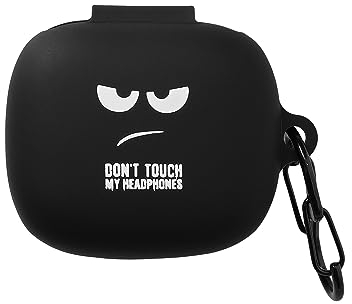 kwmobile Silicone Case Compatible with JBL Live Pro 2 TWS Case Cover - Don't Touch My Headphones White/Black/Black
