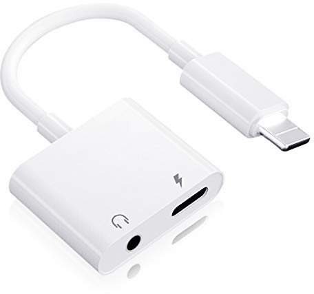 Adaptateur Casque pour iPhone【Certifié Apple MFi 】2 en 1 Lightning vers Jack 3,5 mm AUX Musique Casque câble de Charge dongle Splitter Prise Adaptateur, Compatible avec iPhone 14/13/12/11/XS/XR/8/ipad