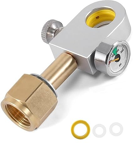 Lubrol CO2-Nachfülladapter, geeignet für CO2-Zylinder, Schnellanschluss Duo, Art. Terra mit Manometer 3000 Psi für CO2-Flasche W21.8-14