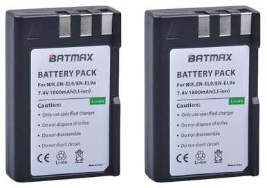 Batmax 2x EN-EL9 EN-EL9a Replacement Battery with Battery Storage Case & Memory Card Case for Nikon D40, D40x, D60, D5000, D3000