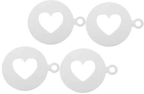 MAGICLULU 4 Stück Kaffee-Latte-Form Malvorlage Schablonen Brot Werkzeuge Latté wiederverwendbare Kaffeeschablonen Herzförmige Kaffeevorlagen Abstauben Latte-Kunst Schokolade schmücken