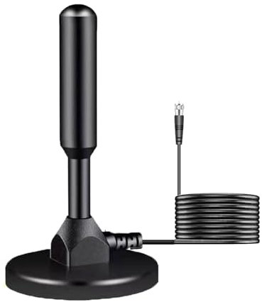 Digital Antenna, TV Antenna Indoor, 80+ Miles Long Range Reception HD Antenna for 4k 1080P Channels - Magnetic Base Indoor Smart TV Antenna for Easy Installation
