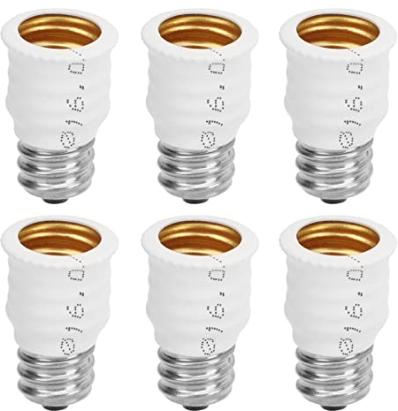 E14-auf-E12 Glühbirnen Adapter, 6 Stück PC Kupfer Lampenkonverter E12-auf-E14 Bajonett Lampenschirm Adapter Glühbirnenfassung E12 Stecker auf E14-Buchse Fassung konverter Für Garagen LED Lampen