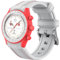 Armband für Omega x Swatch MoonSwatch 20mm, weiche Silikon Omega X Swatch Moonswatch Speedmaster Ersatzband ohne Lücken, gebogenes Moonswatch Swatch Armband für Männer Frauen (Weiße rote Linie)