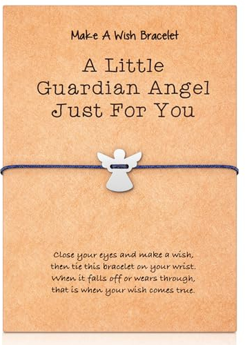 Fiada Schutzengel Armband Geburtstag Geschenk Silber für Mädchen Frauen Schulkind Glücksbringer Armband mit Engel Anhänger für Taufe Schulanfang Firmung Konfirmation(Blau)