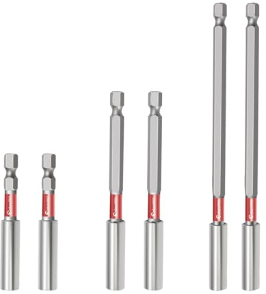 ColumPRO Magnetischer Schlag-Bithalter, 6,35 mm Sechskantschaft, S2-Stahl, magnetischer Bohrerverlängerungshalter, gerade ohne Biegen, Schraubendreher-Bit-Verlängerung, 6,6 cm, 10,2 cm, 15,2 cm