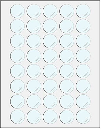 KLEBESHOP24 Klebeetiketten transparent rund | Verschlusspunkte | einseitig klebend | auf Bogen | 15 mm Durchmesser / 40 Stück