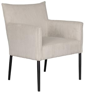 LC Home Armlehnstuhl »Rantum« in Beige, Esszimmerstühle, Küchenstuhl mit Cord Bezug, Wohnzimmer Sessel