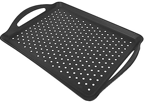 OKUMEYR 1Stk Tablett Antenne Dosenöffner elektrisch Multi-Fach anzuchtschalen Kunststoff bauchläden palleten Gericht paletten rechteckiges Ablagefach Kuchenplatte Tortenplatte Black