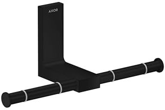 hansgrohe AXOR Universal Rectangular Toilettenpapierhalter, Metall, doppelt, 42657670, Farbe: Mattschwarz