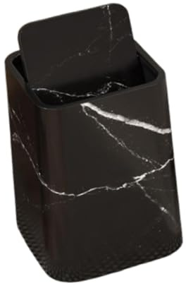 Sharplace Marbre Salle de Bains Poubelle Panier À Ordures Réutilisable Carré Poubelle Poubelle Conteneur Poubelle Ménage pour Salon Maison, S Black