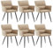 CLIPOP Esszimmerstuhl 6er Set Beige Kunstleder Küchenstuhl Polsterstuhl mit Armlehne und Metall Beine, Retro Design Armlehnstuhl Sessel für Wohnzimmer Esszimmer
