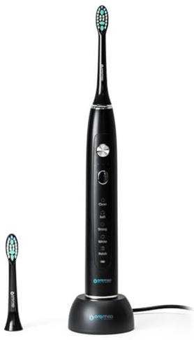OROMED ORO-SONIC NEXT Schallzahnbürste, 40.000 Bewegungen/Min., 4 Modi (Clean, Soft, Whiten, Massage), Timer 2 Min. mit 30-Sek.-Intervall, Akku bis 15 Tage, IPX7, Schwarz