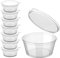 CaterCo 500 Pack 2oz Hinged Plastic Sauce Pots - Clear Deli Portion Pots with Lids for Sauces, Ketchup Containers, Dips, Takeaways, Restaurant, Recyclable Portion, BPA-Free, Leakproof (2oz - 500 Pack)