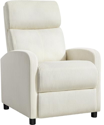 Yaheetech Sillón Relax Reclinable Manual, Tapizado en Piel Sintética Beige