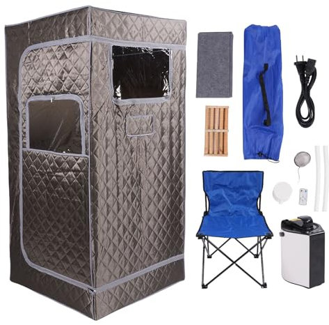 Hztyyier Sala de Sauna Portátil Sala de Personal Carpa de Sauna con Olla de de Alta Potencia Diseño Estancado Extra Grande para Adultos (EU Enchufe 220V)