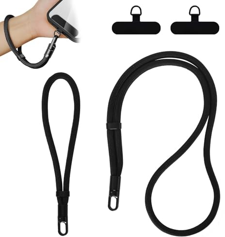 Lunaanda Cordon Telephone Portable,2 Pièces Lanière De Téléphone Portable Adjustable,Avec 2 Patchs,Tour De Cou Telephone Portable Universelle & Dragonne Sangle,Pour La Plupart Des Coques Smartphones