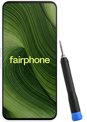 Fairphone Gen. 6 (reparierbares, nachhaltiges und langlebiges Smartphone (6,31-Display, 50-MP-Dual-Kamera, 8GB/interner Speicher 256GB, 4315 mAh, Android 16)) inkl. iFixit Schraubendreher