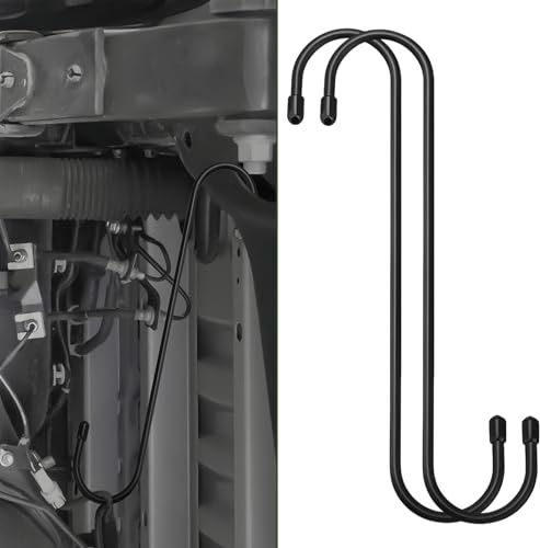 2PCS Durable & Rust-Proof Brake Caliper Hooks,S-Shaped Brake Caliper Hanger Hooks with Rubber Tips,Universal Automotive Tools for Changing Brake Pads,Braking,Axle Shaft,Other Suspension Works (Black)