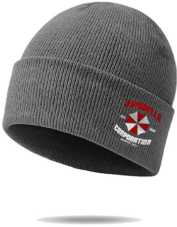 KHASDFBCV Mütze Herren Resid.ent evil, Warme Slouchy Beanie mit Druck, Warme Winter Skimütze für Skifahren Laufen Radfahren, Kinder(Grey)