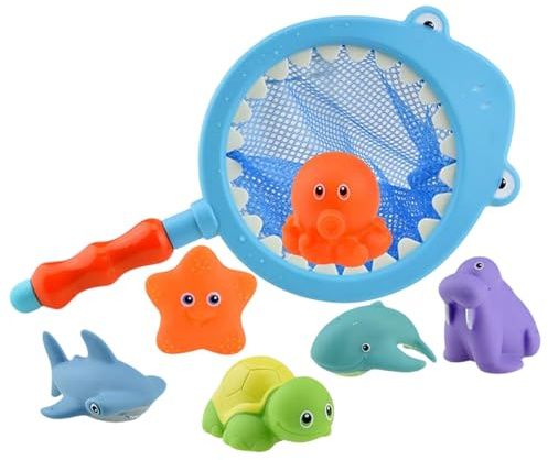 TENGWA Jouet de Bain 7 Pièces Jouet de Bain pour Bebe Couleurs Changeantes Température 1 2 3 4 Ans Jeu de Pêche Douche Piscine Plage Cadeaux pour Filles et Garçons
