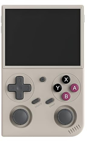 GameSwap G350 Retro Handheld Games Console [BATLEXP] - 3.5 Inch IPS Screen Portable Emulator, 64GB SD Card, RK3326 Quad Core CPU, Dual Analog Sticks, 3200mAh Battery, Supports PS1/N64/DC (Grey)