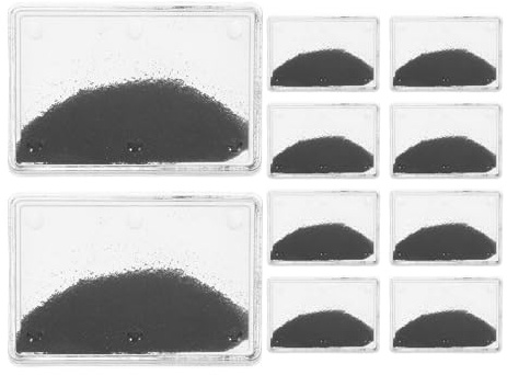 DINHEAROM 10 Eisenfeilspäne-Dosen: Magnetisches Eisenpulver für Naturwissenschaften, Bildung und Schulprojekte – Physiklabor-Lehrmittel für die Oberstufe, 9 x 6 cm