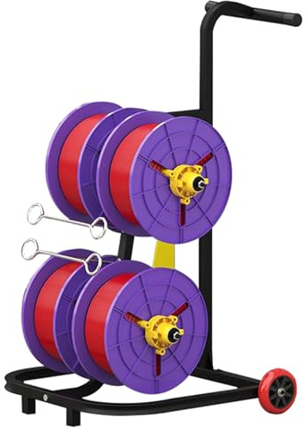 Electrical Wire Spool Rack with Wheels, Cable Dispenser Cart Multiple Axle Cable Caddy, Wire Spinner Unroller & Dispenser for Electricians