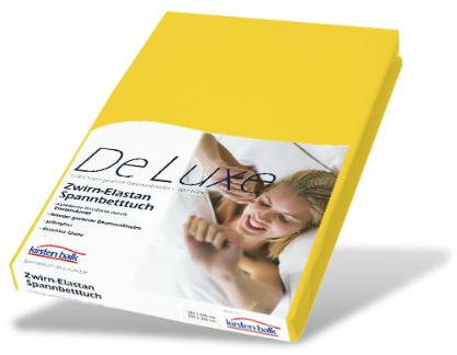 KIRSTEN BALK DE LUXE ZWIRN-ELASTHAN SPANNBETTLAKEN LEMON 180X200 bis 200X220 CM SPANNBETTTUCH DELUXE BETTLAKEN LAKEN