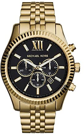 Michael Kors - Lexington Chronograph Watch with Gold Stainless Steel Strap for Men MK8286