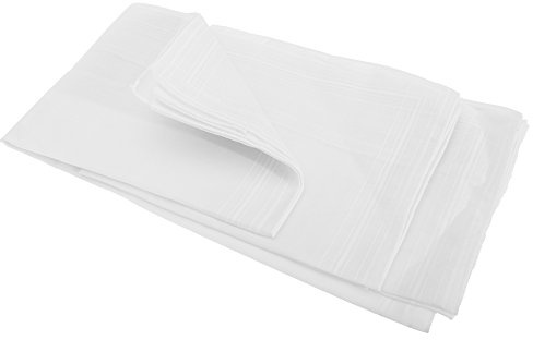 Mens Plain Cotton Rich Handkerchiefs (Pack Of 5) (5 Pack) (White)