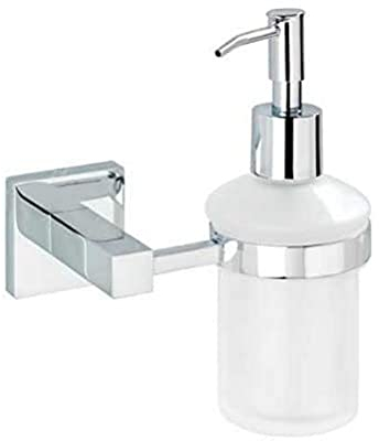 WENKO 17972100A Power-Loc Seifenspender San Remo - Flüssigseifen-Spender, Fassungsvermögen 0.19 L, Messing, 13.5 x 17 x 9.5 cm, Chrom