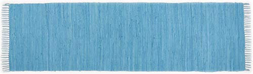 Theko Happy Cotton Teppich, 100% Baumwolle, Türkis, 70 cm x 250 cm