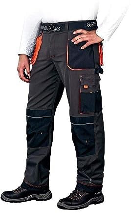 Leber&Hollman LH-FMN-T_SBP50 Formen Schutzhose, Steel-Black-Orange, Größe 50, Höhe 170-176cm, Brustumfang 100-104cm, Taillenumfang 88-92 cm