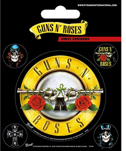 Guns N' Roses AFPS7221 - Bullet Logo, Vinyl-Aufkleber, 10 x 12.5 cm