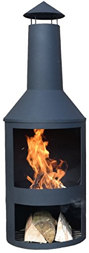 Terassenofen Gartenofen Valencia - Ø46cm X 140cm - Mit hitzebeständiges, schwarzes Finish - Hohe Qualität