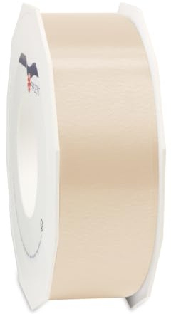 PRÄSENT C.E. PATTBERG Geschenkband créme, 91 Meter Ringelband 40 mm zum Basteln, Dekorieren & Verpacken von Geschenken zu jedem Anlass