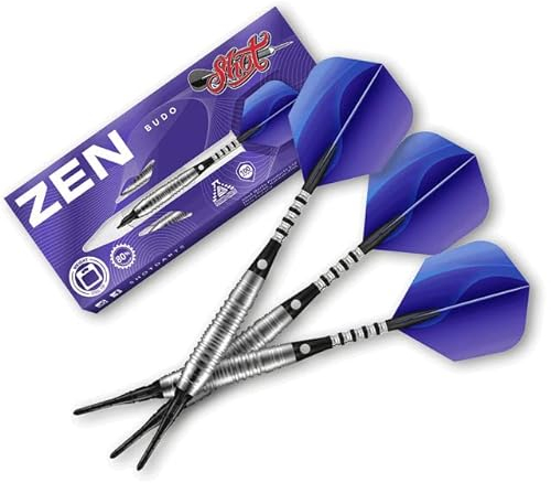 Shot! Darts Zen Budo 80% Tungsten Pro Throwing Darts Soft Tip Set, Professional – Made in New Zealand – Designed Dart Flights for Women & Men – Plastic Tip Bar Darts for Adults