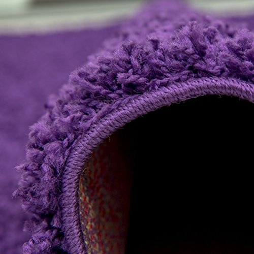 Shaggy Teppich Farbe Hochflor Langflor Teppiche Modern Uni Farben, Farbe:Lila, Maße:70x250 cm