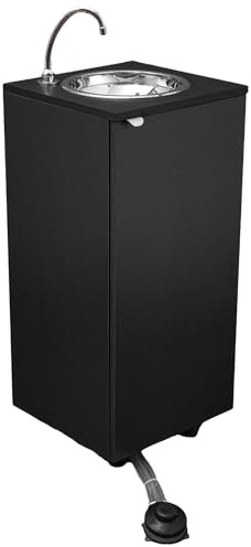 Express Water Basic Wenghè, Lavandino Lavabo Lavello, Portatile Autonomo Trasportabile, con Serbatoio d'Acqua, in Acciaio Inox, con Comando a Pedale, Certificato per ASL, per Negozi e Studi Medici